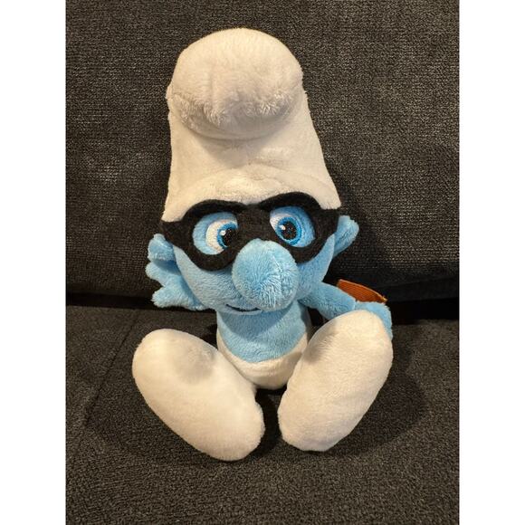 Vintage Brainy Smurf 10” Plush Collectible Toy with Book - Picture 1 of 4